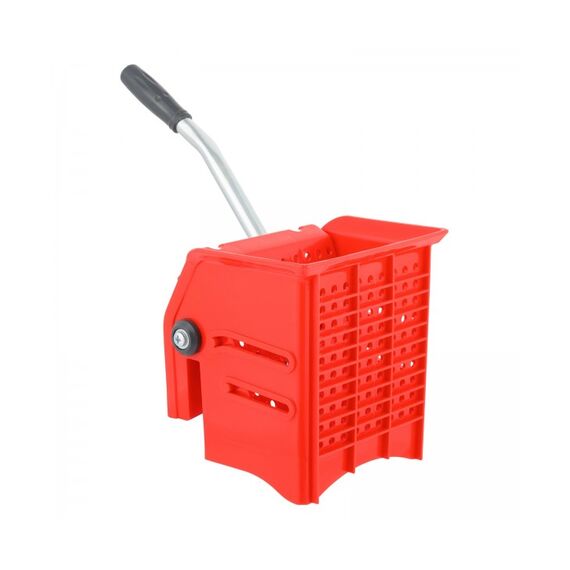​Carucior de curatenie DacEnergy©, plastic durabil, capacitate dubla, 10 si 24 l, storcator profesional pentru mop, patru roti, maner ergonomic, rosu, Culoare: Rosu-poza 3-Dacenergy.ro