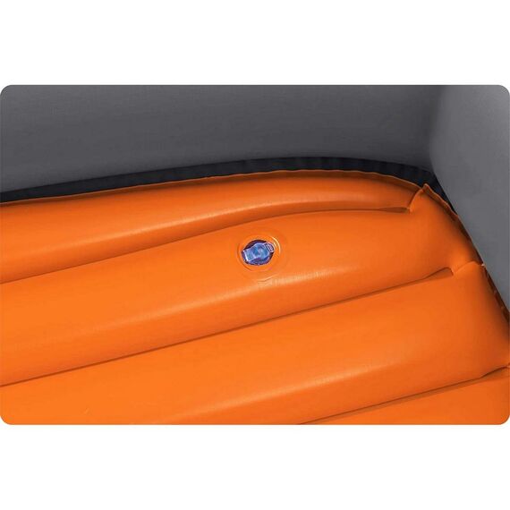 ​Barca gonflabila Bestway, un adult si un copil, 2 vasle din plastic, sarcina maxima 120 kg, pompa cu piston inclusa, 196 x 106 cm, portocaliu, Capacitate persoane	: 2-poza 6-Dacenergy.ro