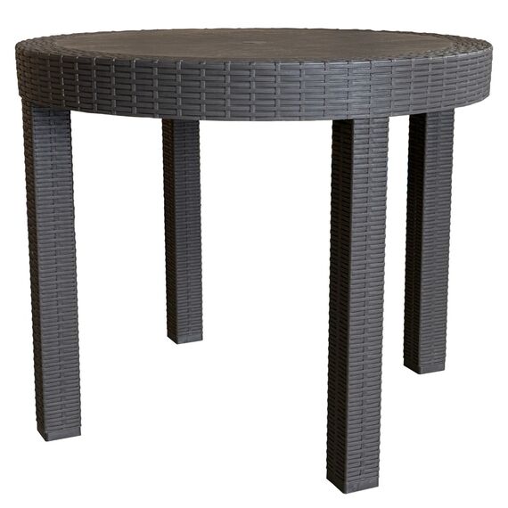 ​Masa de gradina DacEnergy©, fabricata din plastic, cu orificiu pentru umbrela, pentru 2-4 persoane, 90 x 73 cm, maro-poza 2-Dacenergy.ro