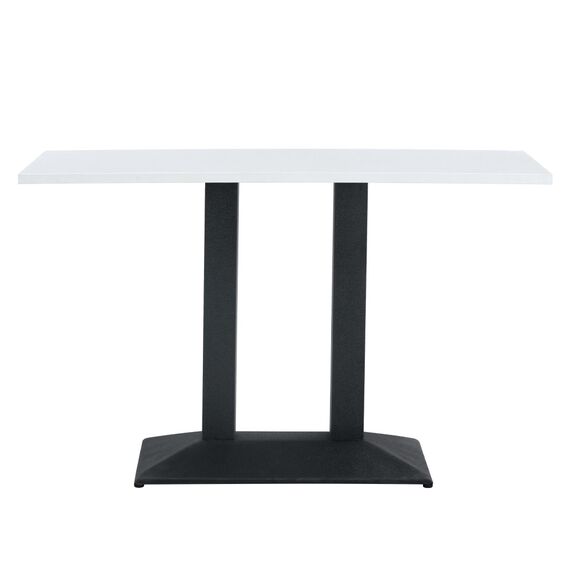 ​Masa de sufragerie bistro DacEnergy©, baza metalica in finisaj negru, blatul din DTD laminat, 120 x 60 x 75 cm, alb, Culoare: Alb, Negru-poza 3-Dacenergy.ro