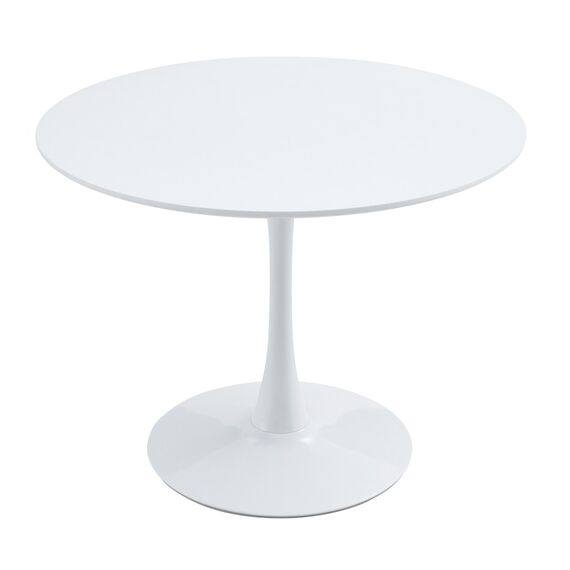​Masa bucatarie DacEnergy©, realizat din MDF, fixa, rotunda, design modern, diametru 110 cm, alb mat, Culoare: Alb-poza 3-Dacenergy.ro