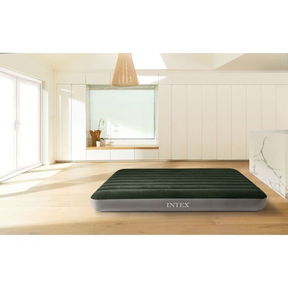 ​Saltea gonflabila Intex, pentru camping, 2 persoane, design compact, interior / exterior, 137 x 191 x 25 cm, verde-poza 4-Dacenergy.ro