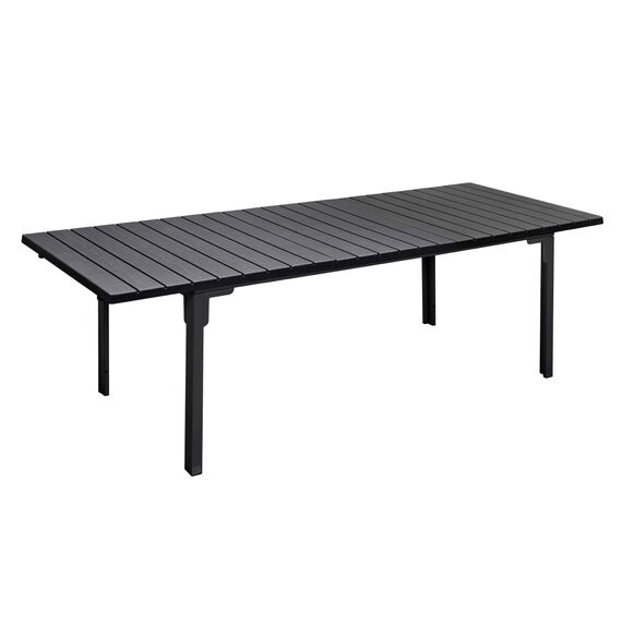 ​Masa de gradina DacEnergy©, constructie masiva si stabila din otel, blatul din plastic, extensibila, 180-240x89,5x72,5-76,3 cm, neagra-poza 4-Dacenergy.ro