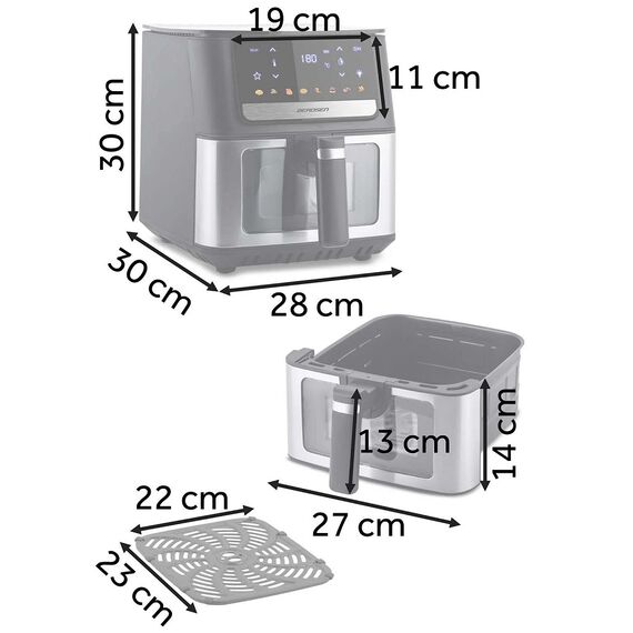 ​Friteuza cu aer Berdsen, tava de copt din otel inoxidabil, panou tactil intuitiv, reglarea temperaturii pana la 200°C, programe automate pentru diverse feluri de mancare, 6,5 litri, 1700 W-poza 6-Dacenergy.ro