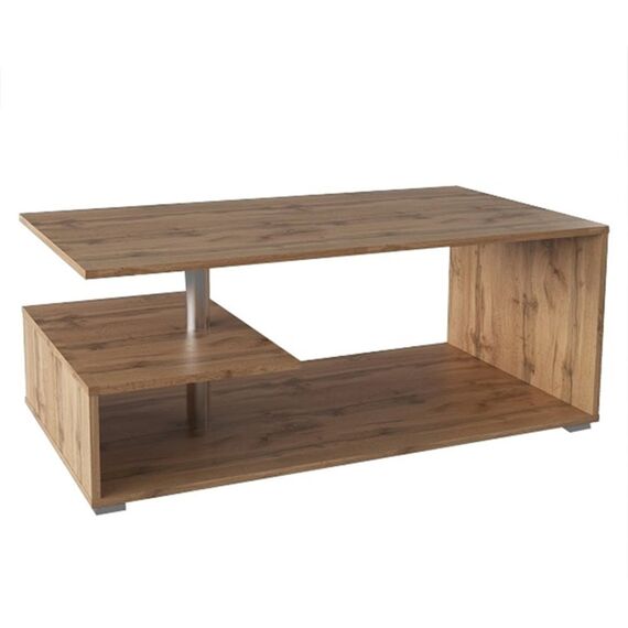 Masuta de cafea DacEnergy©, realizata din PAL, design simplu si modern, forma dreptunghiulara, 110 x 60 x 45 cm, finisaj stejar wotan, Culoare: Stejar wotan-Dacenergy.ro
