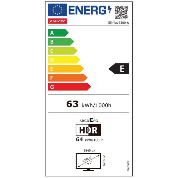 Televizor Allview LED Smart 55iPlay6300-U, 4K UHD, 3840 x 2160 pixeli, diagonala 140 cm, DNR, Adaptive contrast, Expert mode, HDR, Stereo, Dolby Audio, sistem operare VIDAA, clasa E-poza 2-Dacenergy.ro