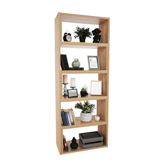 ​Etajera DacEnergy©, realizat din PAL laminat, multifunctionala, spatii multiple de depozitare, 73-125 x 24 x 188 cm, finisaj stejar artizan-poza 3-Dacenergy.ro