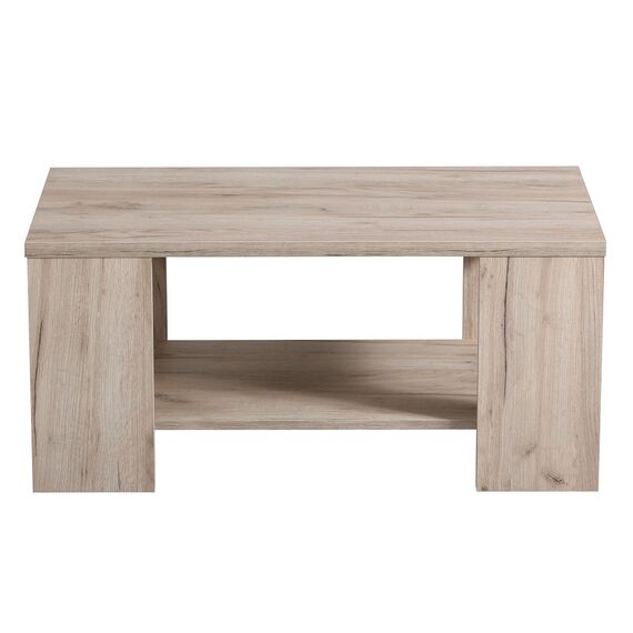 Masuta cafea DacEnergy©, material PAL melaminat, design simplu, doua blaturi, forma dreptunghiulara, finisaj stejar gri, dimensiuni  90.5 x 50.5 x 41.5 cm, 1C, Culoare: Stejar gri-poza 4-Dacenergy.ro