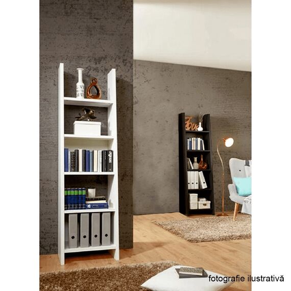 Etajera DacEnergy©, realizat din PAL, cu grosimea de 12 mm, 54x38x186 cm, versatil, 5 rafturi, alb-poza 4-Dacenergy.ro
