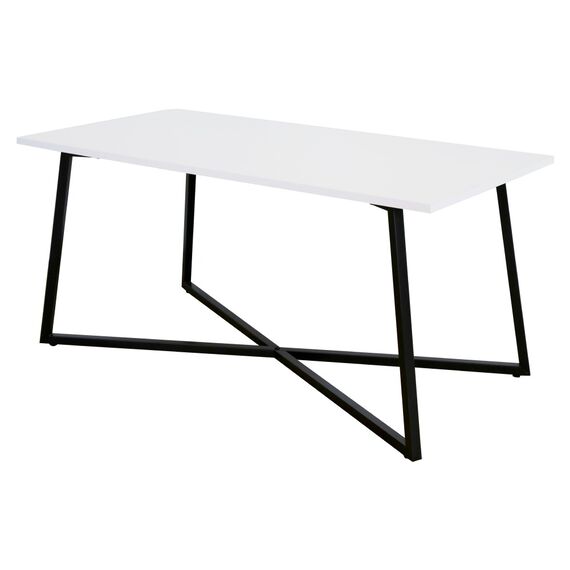 ​Masuta de cafea DacEnergy©, din MDF laminat, constructie metalica, dreptunghiulara, design geometric atragator, 100 x 50 x 47 cm, alba si neagra ​-poza 4-Dacenergy.ro