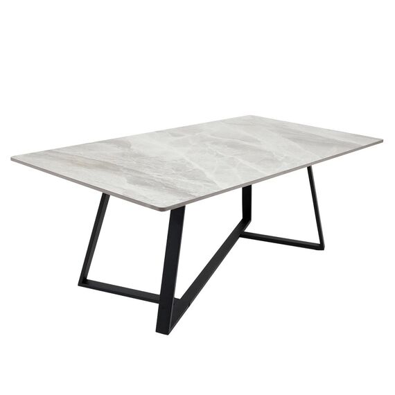Masuta de living DacEnergy©, realizat din placaj, piatra sinterizata si otel carbon, forma dreptunghiulara, 120 x 60 x 42 cm, nuante de gri-poza 4-Dacenergy.ro