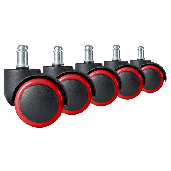 Set role pentru scaun de birou DacEnergy©, duble, material rezistent, 5 buc, negru si rosu-Dacenergy.ro