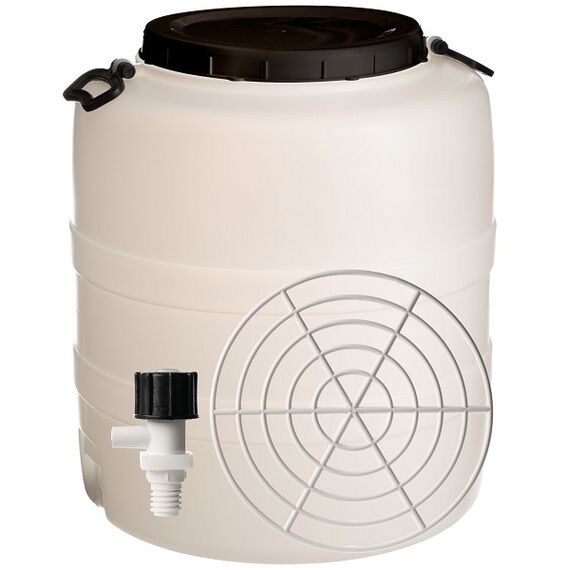 Bidon, confectionat din polietilena, cu presator si robinet, maner incorporat, capac, 52 x 59 cm, capacitate de 90 litri, Capacitate: 90 l-Dacenergy.ro