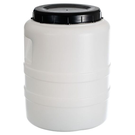 Bidon, realizat din polietilena de inalta densitate, 28 x 38 cm, capacitate de 20 litri, cu un capac cu inchidere prin filetare, alb, Capacitate: 20 l-Dacenergy.ro