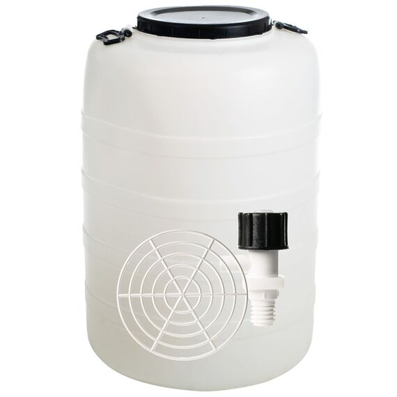 Bidon, confectionat din polietilena, cu presator si robinet, maner incorporat, capac, 60 x 60 x 88 cm, capacitate de 200 litri, Capacitate: 200 l-Dacenergy.ro