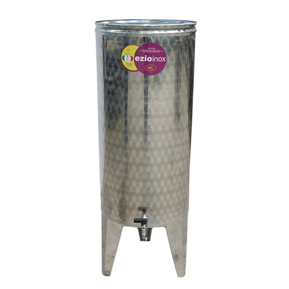 Butoi, confectionat din inox, forma cilindrica, robust, rezistent, cu capac flotant, robinet si picioare, 400 x 1100 x 0.6 mm, 100 l, Capacitate: 100 l-Dacenergy.ro