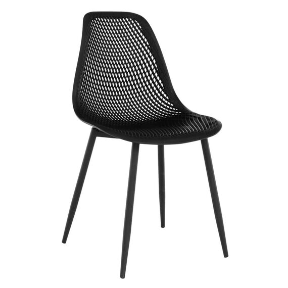 ​Scaun bucatarie / living DacEnergy©, realizat din metal si plastic, fix, 37 x 53 x 86 cm, finisaj negru-Dacenergy.ro