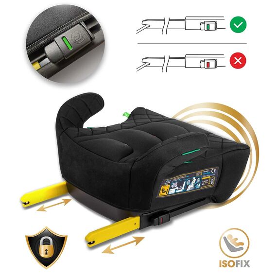 ​Scaun auto pentru copii, tapiterie detasabila, cu cotiere, ergonomic, interval de inaltime de la 125 la 150 cm, greutatea copilului 22 - 36 kg, sistem Isofix, instalare cu fata la directia de mers, negru-poza 3-Dacenergy.ro