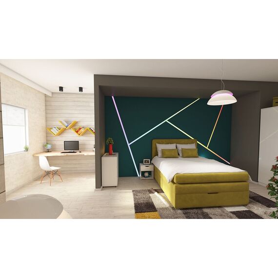 Scaun DacEnergy©, fix, dimensiune 82.5x52x45.5 cm, structura din lemn natural si otel,  sezutul si spatarul confectionate din plastic, culoare alb-poza 4-Dacenergy.ro