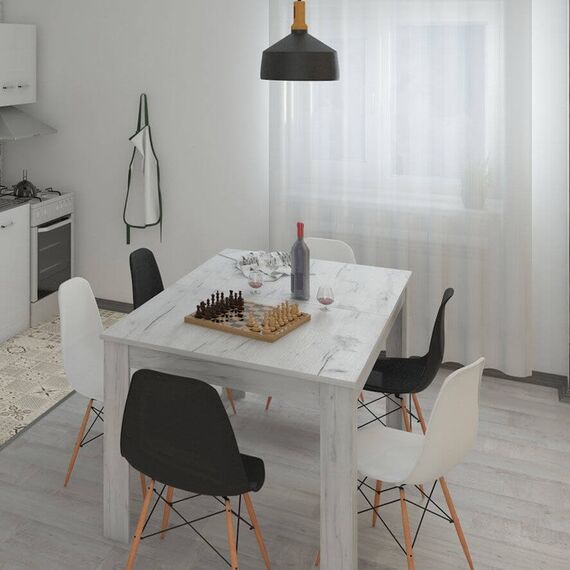 Scaun DacEnergy©, fix, dimensiune 82.5x52x45.5 cm, structura din lemn natural si otel, sezutul si spatarul confectionate din plastic, culoare negru-poza 3-Dacenergy.ro