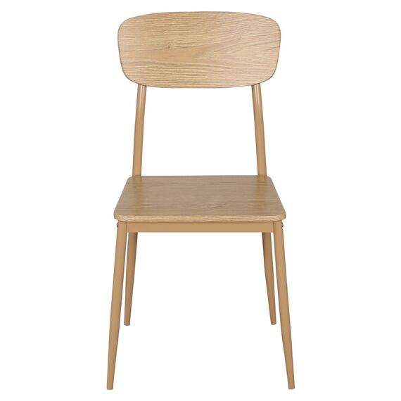 ​Set de bucatarie DacEnergy©, structura metalica, MDF, o masa si patru scaune, 110 x 70 x 76 cm, stejar natural-poza 3-Dacenergy.ro