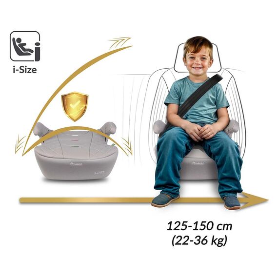 ​Scaun auto pentru copii, tapiterie detasabila, cu cotiere, ergonomic, interval de inaltime de la 125 la 150 cm, greutatea copilului 22 - 36 kg, sistem Isofix, instalare cu fata la directia de mers, gri-poza 4-Dacenergy.ro