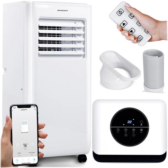 Aer conditionat portabil, 5 in1,  raceste, uscare, ventilatie, mod noapte, mod auto, aplicatia Tuya, Wi-Fi, afisaj LCD si panou de control tactil, functia de pornire automata, 2900 W-poza 9-Dacenergy.ro
