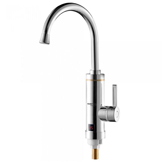 ​Robinet electric instant Albatros Crystalin, pentru chiuveta, protectie supraincalzire, IPX4, display LCD, 0.04 - 0.6 MPa, 3 kW, 220 - 240 V, argintiu ​-Dacenergy.ro