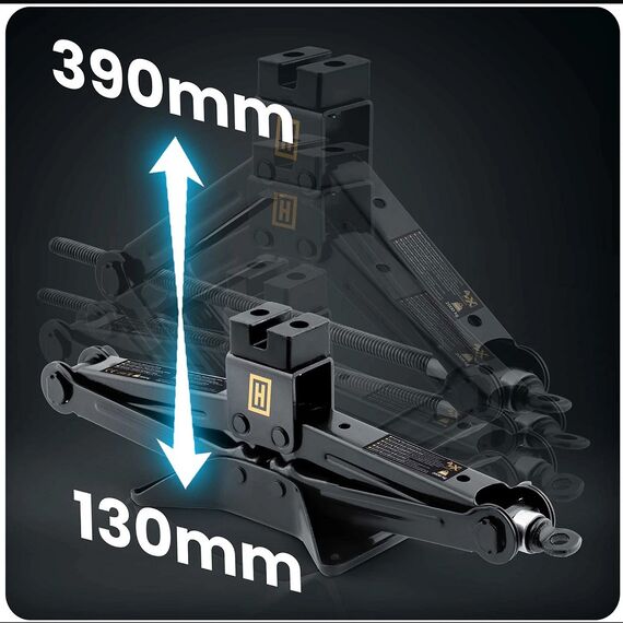 ​Cric auto trapezoidal, otel gros acoperit cu pulbere, capac protector din cauciuc, baza antiderapanta, 2 tone, pentru portbagaj, inaltime reglabila 13 cm–39 cm-poza 10-Dacenergy.ro