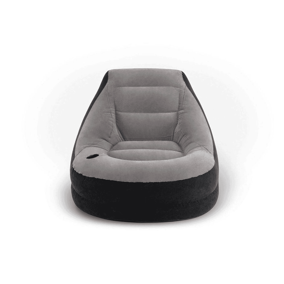 Sezlong gonflabil, dimensiuni 130 x 99 x 76 cm, material vinil, perna pentru picioare, culoare gri-Dacenergy.ro