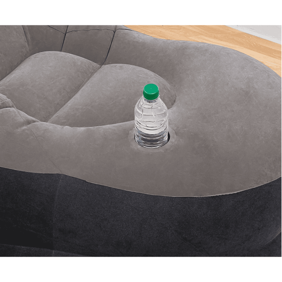 Sezlong gonflabil, dimensiuni 130 x 99 x 76 cm, material vinil, perna pentru picioare, culoare gri-poza 2-Dacenergy.ro