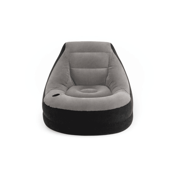 Sezlong gonflabil, dimensiuni 130 x 99 x 76 cm, material vinil, perna pentru picioare, culoare gri-poza 3-Dacenergy.ro