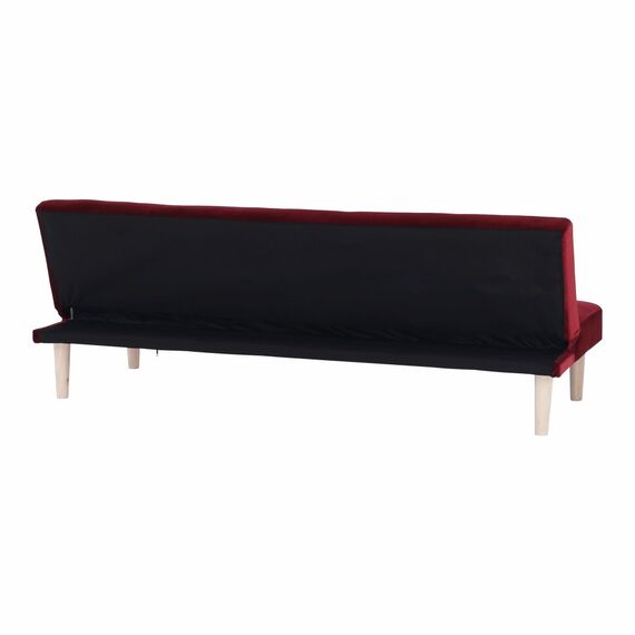 Canapea DacEnergy©, extensibila, design simplu, 3 locuri, sezut din burete, 178 x 68 x 66 cm, rosu bordo-poza 2-Dacenergy.ro