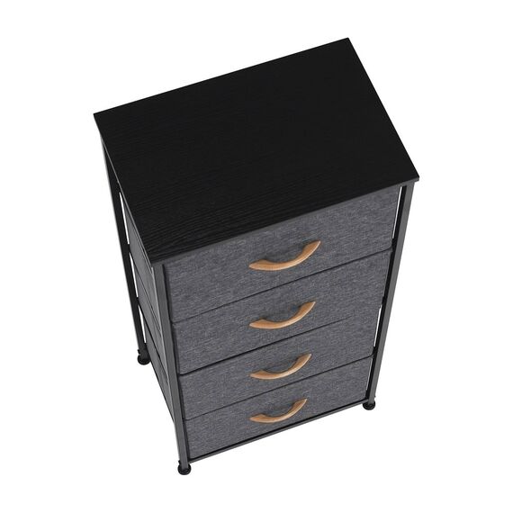 Comoda DacEnergy©, constructie metalica, 4 sertare de panza, 45 x 95 x 30 cm, negru si gri inchis-poza 5-Dacenergy.ro