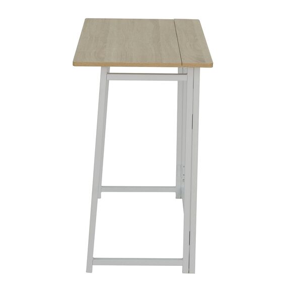 Birou DacEnergy©, structura din metal, blat din PAL melaminat, pliabil, 80 x 74 x 44 cm, finisaj alb si stejar-poza 5-Dacenergy.ro