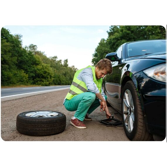 ​Cric auto trapezoidal, otel gros acoperit cu pulbere, capac protector din cauciuc, baza antiderapanta, 2 tone, pentru portbagaj, inaltime reglabila 13 cm–39 cm-poza 6-Dacenergy.ro