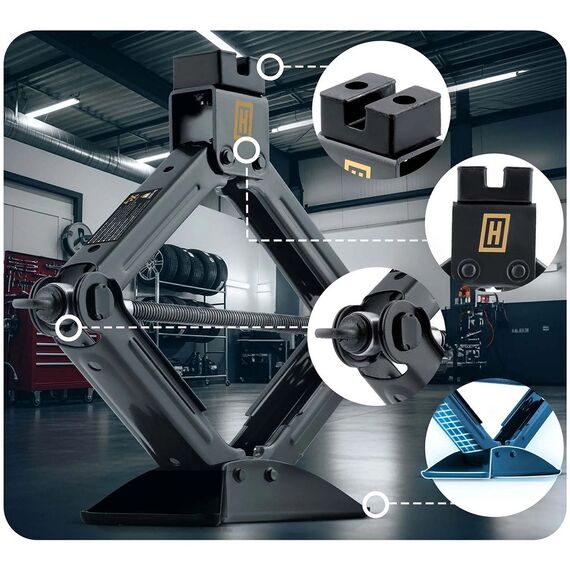 ​Cric auto trapezoidal, otel gros acoperit cu pulbere, capac protector din cauciuc, baza antiderapanta, 2 tone, pentru portbagaj, inaltime reglabila 13 cm–39 cm-poza 8-Dacenergy.ro