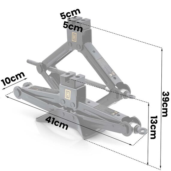​Cric auto trapezoidal, otel gros acoperit cu pulbere, capac protector din cauciuc, baza antiderapanta, 2 tone, pentru portbagaj, inaltime reglabila 13 cm–39 cm-poza 9-Dacenergy.ro