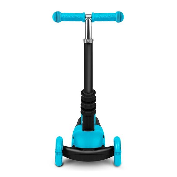 Trotineta pentru copii 3in1, constructie moderna si sigur, cos in forma de gargarita, detasabil, iluminare LED colorata a rotilor din fata, turcoaz-poza 12-Dacenergy.ro