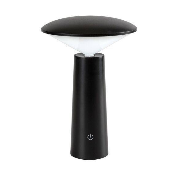 ​Veioza LED pentru exterior, realizata din plastic, abajur in forma de diamant, lumina calda, neutra, rece, bateria integrata de 3.7 V 2000 mAh, cablu USB-C, 3 W, negru-Dacenergy.ro