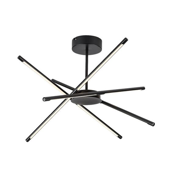 ​Lustra LED, structura din metal, abajurul din plastic, design inedit, 40 W, 2800 lm, lumina calda, 660 x 660 x 280 mm, combinatia eleganta de negru si alb-Dacenergy.ro
