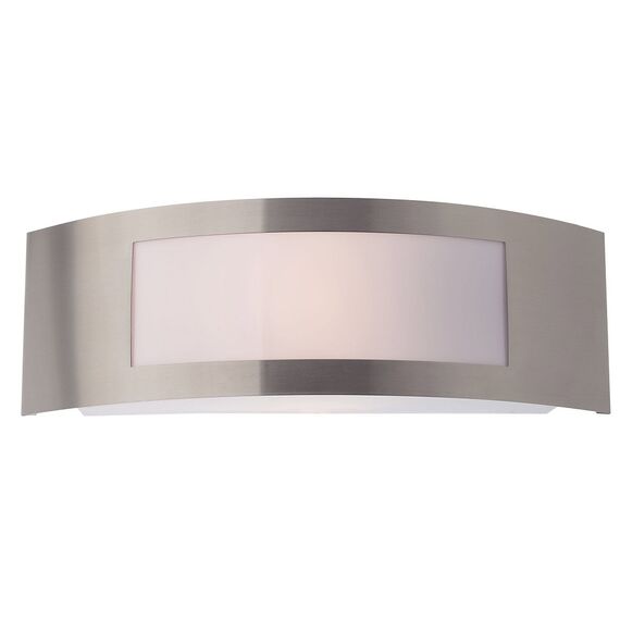 Aplica pentru exterior Smarter, realizat din policarbonat opal, partea frontala din inox, dulie E27, IP44, putere maxima de 15W, 318 x 90 x 100 mm-Dacenergy.ro