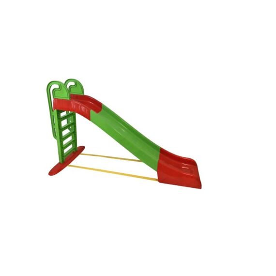 Tobogan pentru copii DacEnergy©, din plastic, durabil, stabil, cu manere, 243 x 114 x 240 cm, verde si rosu-Dacenergy.ro