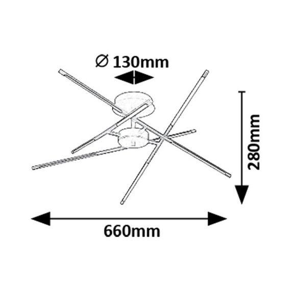 ​Lustra LED, structura din metal, abajurul din plastic, design inedit, 40 W, 2800 lm, lumina calda, 660 x 660 x 280 mm, combinatia eleganta de negru si alb-poza 2-Dacenergy.ro