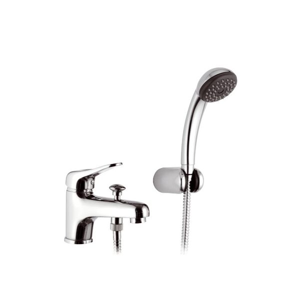 Baterie pentru lavoar, material alama si ABS, cu divertor si set dus, montaj stativ, finisaj cromat-poza 2-Dacenergy.ro