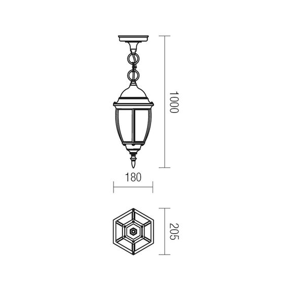 Pendul de exterior Smarter, dispersoare din sticla, E27, IP44, finisat negru antic cu patina aurie-poza 2-Dacenergy.ro