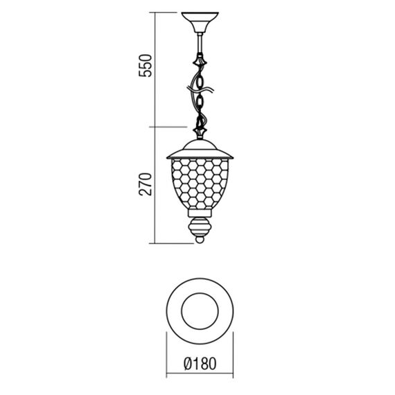 Pendul de exterior Smarter, structura din metal, dispersor din sticla tip „water glass'' culoare cognac, IP33, E27, 42W-poza 2-Dacenergy.ro