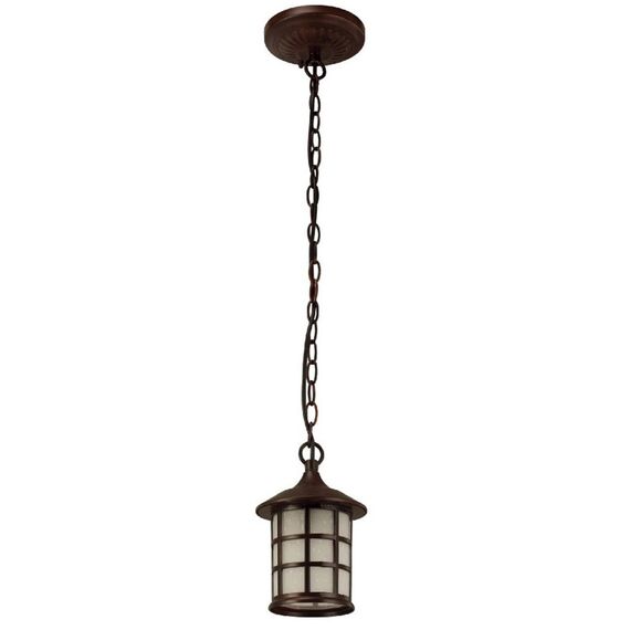 Pendul de exterior Klausen, structura din aluminiu, abajur din sticla translucida, inaltimea reglabila intre 500 si 980 mm, dulie E27, IP44,  finisaj maro-poza 2-Dacenergy.ro