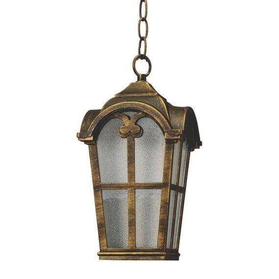 Pendul de exterior Klausen, structura metalica, abajur din sticla translucida, dulie E27, IP21, 40W, finisaj bronz antic-poza 2-Dacenergy.ro