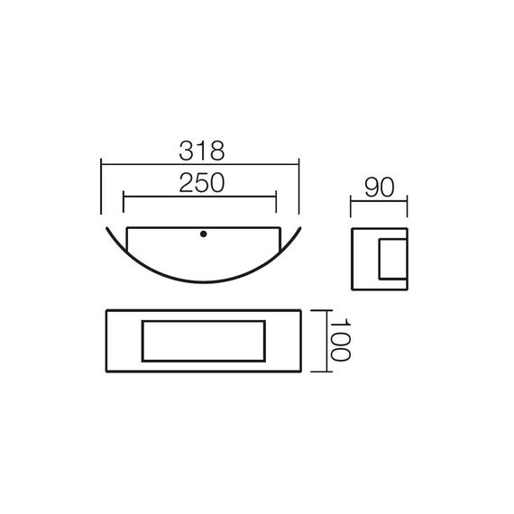 Aplica pentru exterior Smarter, realizat din policarbonat opal, partea frontala din inox, dulie E27, IP44, putere maxima de 15W, 318 x 90 x 100 mm-poza 2-Dacenergy.ro